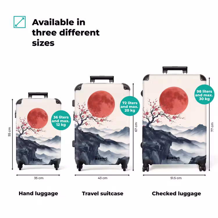 Suitcase - Cherry Blossom - Oriental - Red — 3
