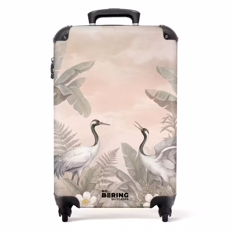 Suitcase - Cranes - Nature - Pink — 1