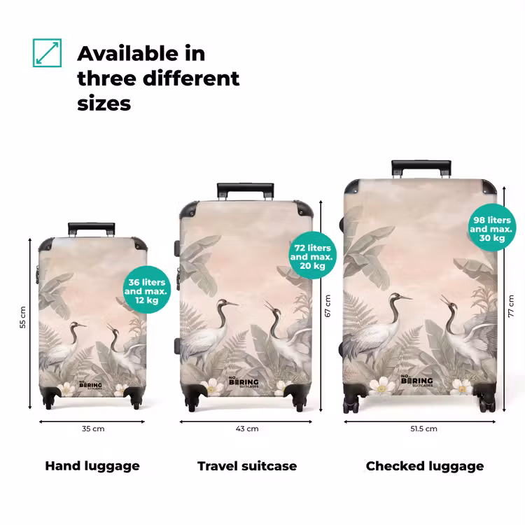 Suitcase - Cranes - Nature - Pink — 3