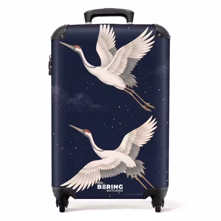 Suitcase - Cranes - Night Sky - Blue — 1