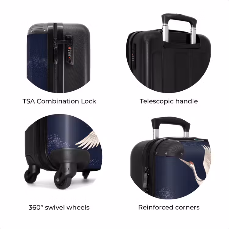 Suitcase - Cranes - Night Sky - Blue — 8