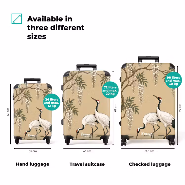 Suitcase - Cranes - Water - Beige — 3