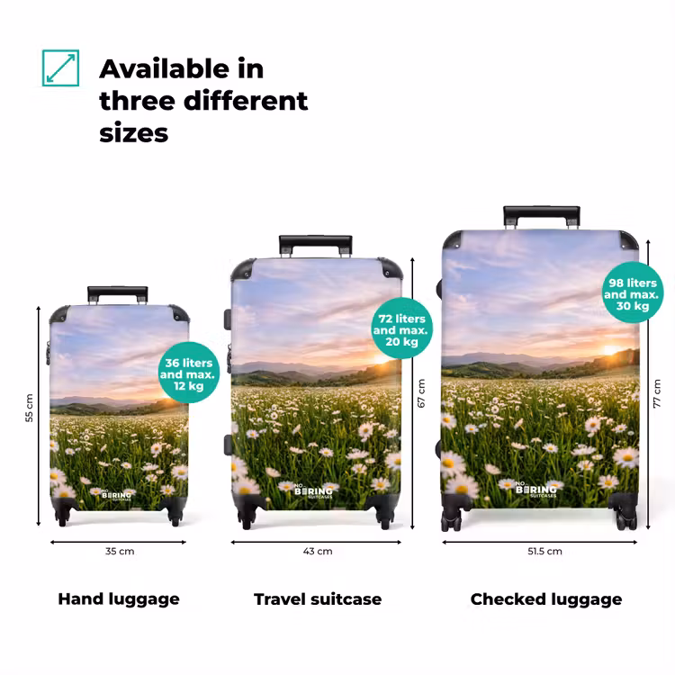 Suitcase - Daisy - Field - Hills - Green — 1