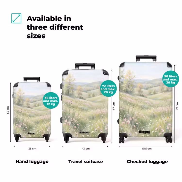 Suitcase - Field of Flowers - Flowers - Green — 1