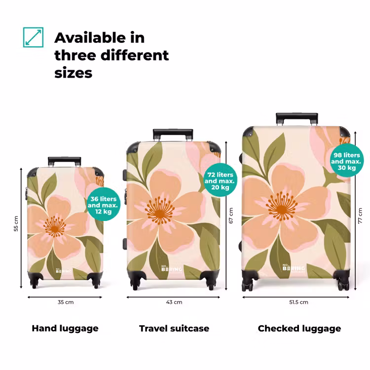 Suitcase - Graphic - Flowers - Pink — 1