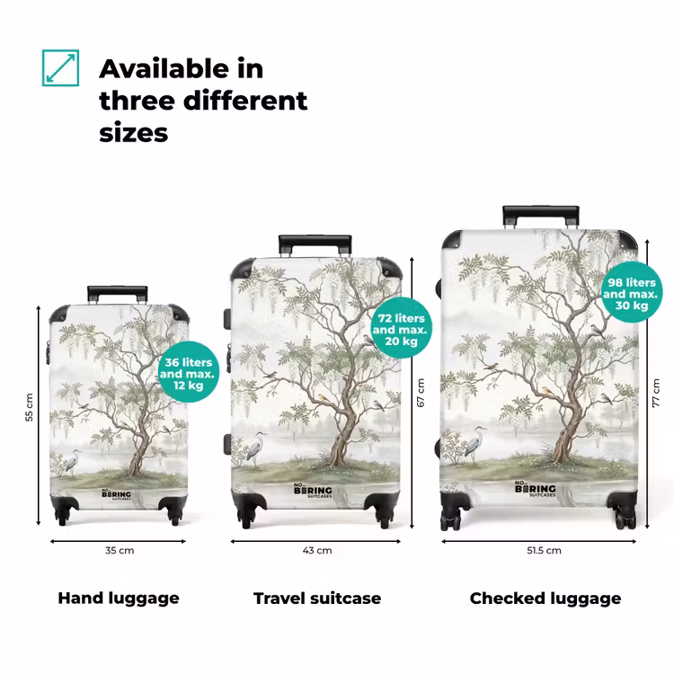 Suitcase - Heron - Landscape - Green — 1