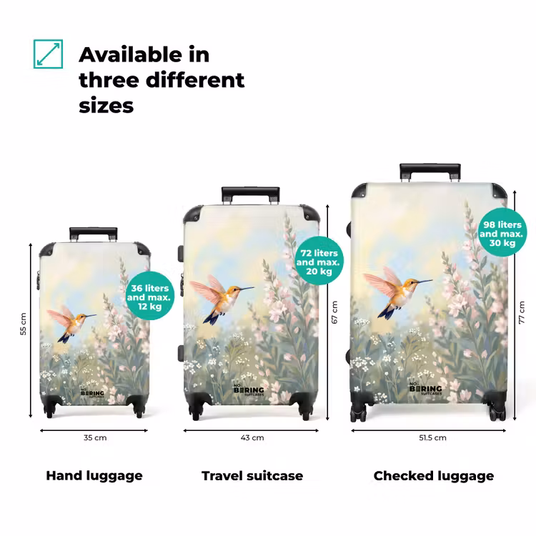Suitcase - Hummingbird - Illustration - Colorful — 1
