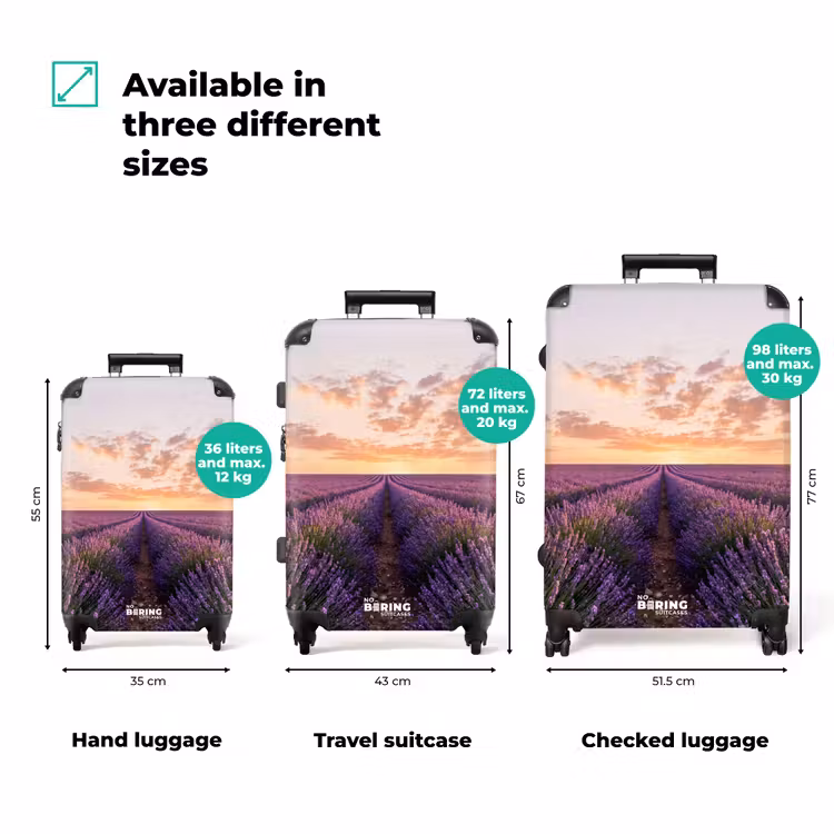 Suitcase - Landscape - Lavender Field - Purple — 1
