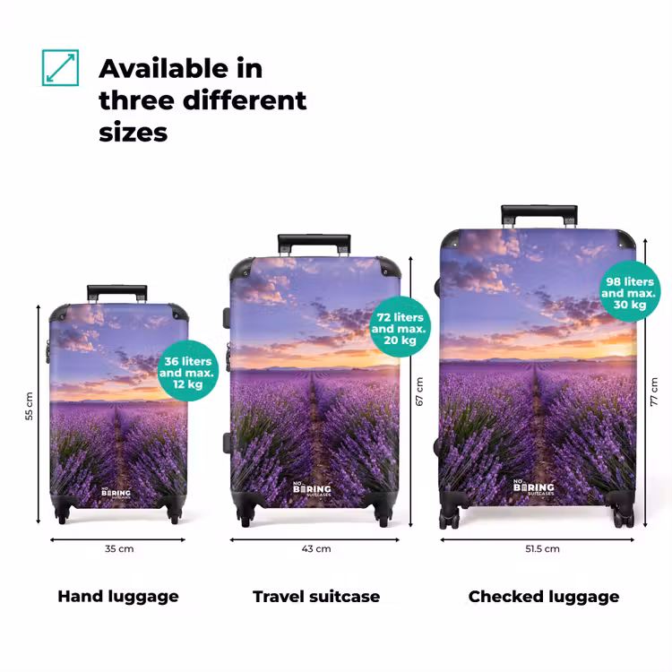 Suitcase - Lavender - Field - Nature - Purple — 1