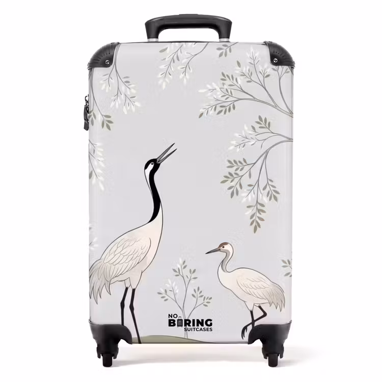 Suitcase - Minimalist - Cranes - Blue — 1
