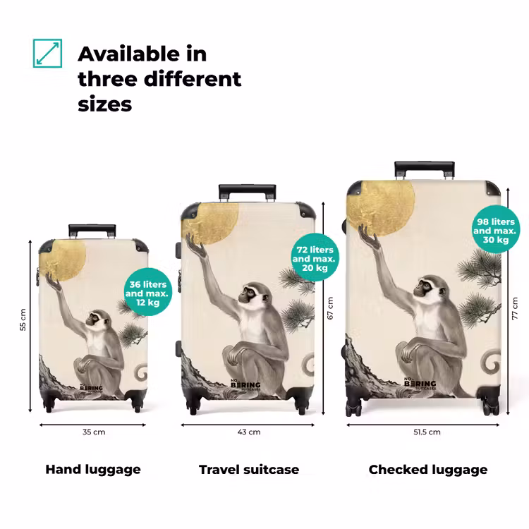 Suitcase - Monkey - Moon - Gold — 3