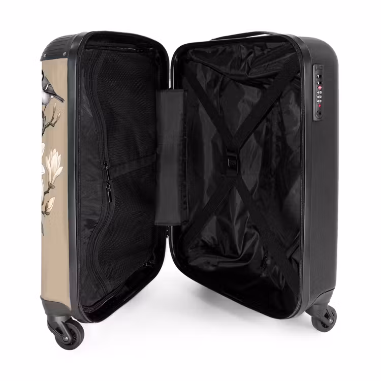 Suitcase - Oriental - Birds - Beige — 5