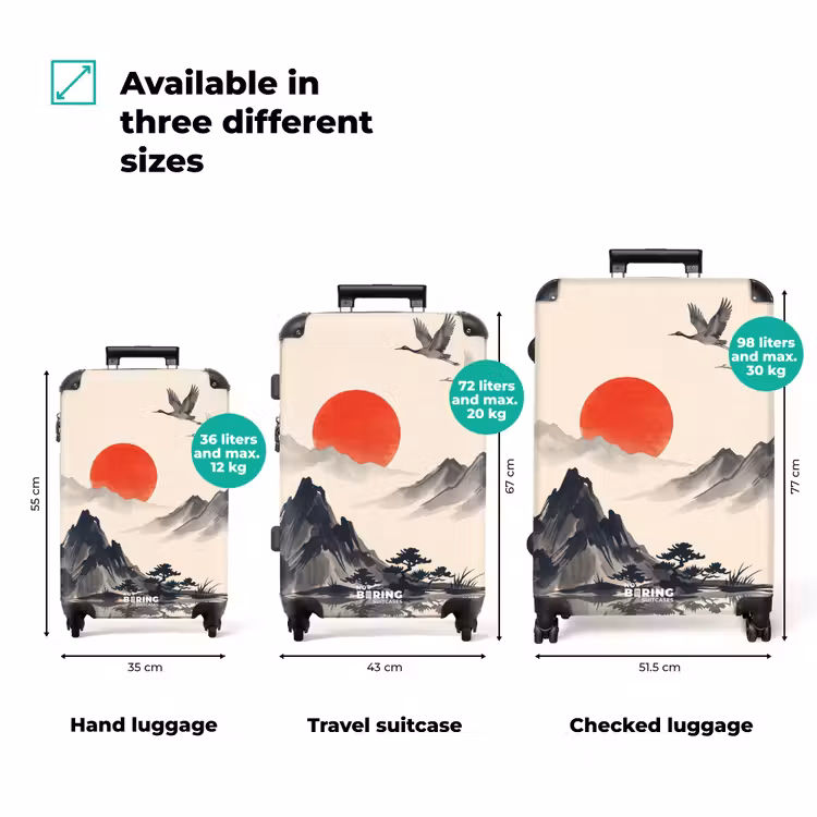 Suitcase - Oriental - Cranes - Landscape — 3