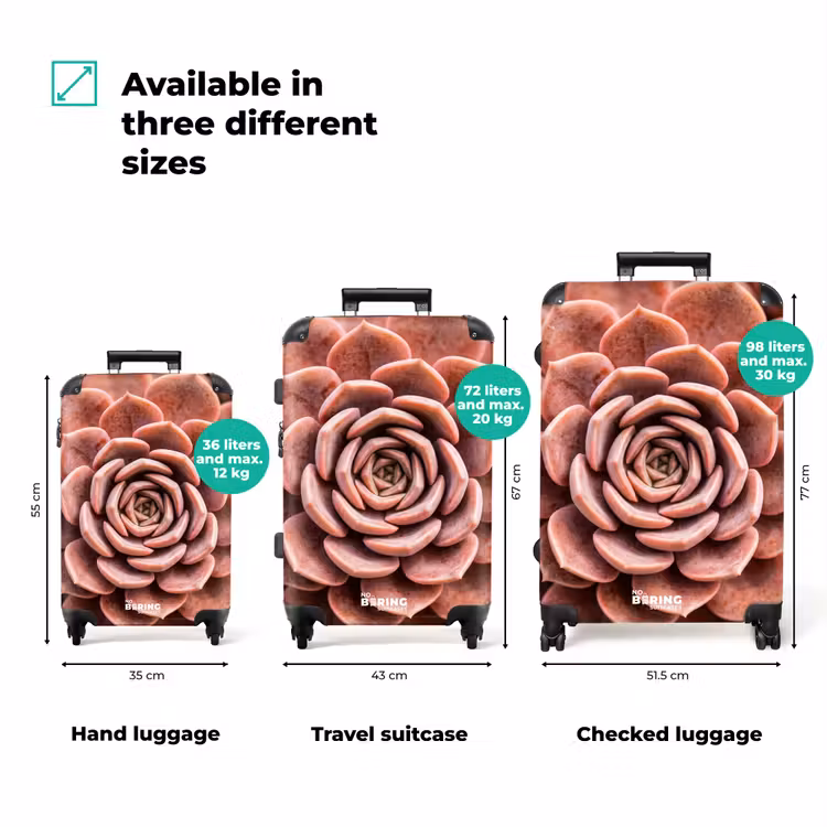 Suitcase - Succulent - Organic - Pink — 1
