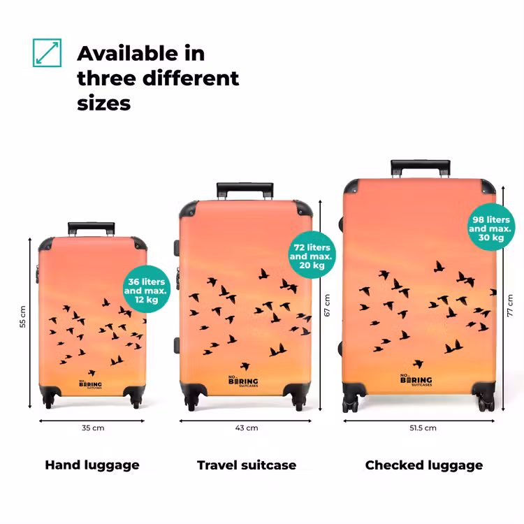 Suitcase - Swarm - Birds - Orange — 1