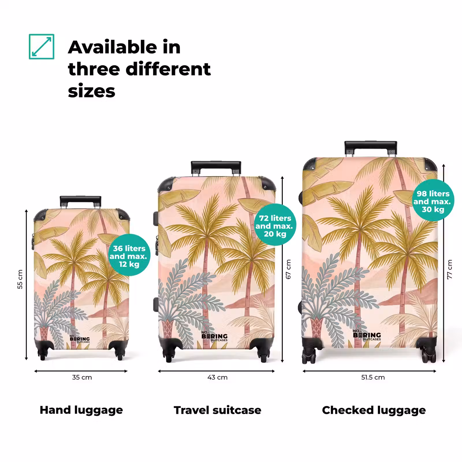 Suitcase - Illustration - Palm Trees - Colorful — 1