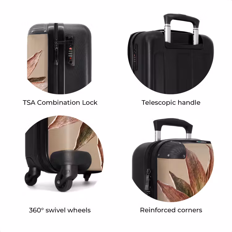 Suitcase - Dried Flower - Protea - Vintage - Beige - Rustic — 8