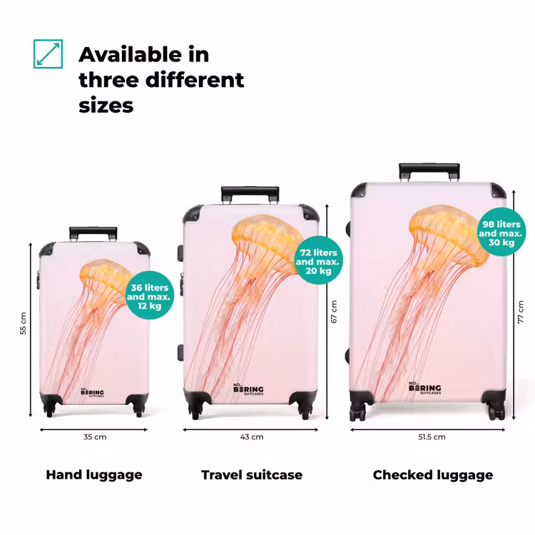 Suitcase - Elegant - Jellyfish - Pink — 1