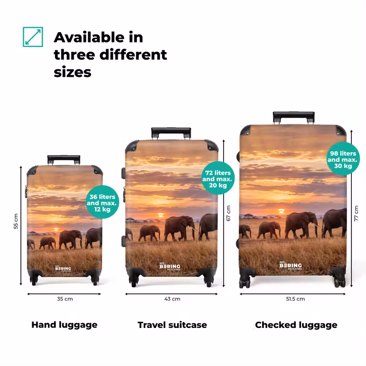 Suitcase - Elephants - Savannah - Sunset - Africa - Warm — 3