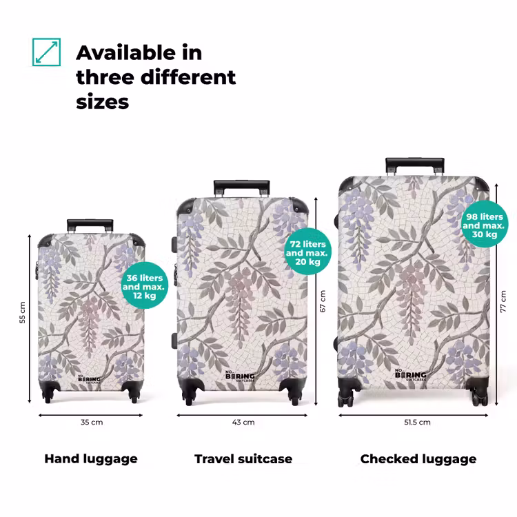 Suitcase - Flowers - Mosaic - Nature - Pattern - Purple — 3