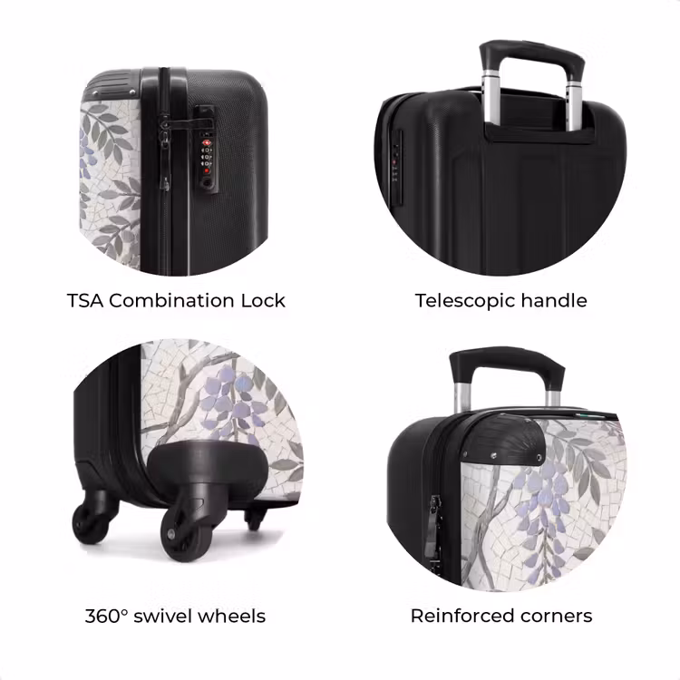Suitcase - Flowers - Mosaic - Nature - Pattern - Purple — 8