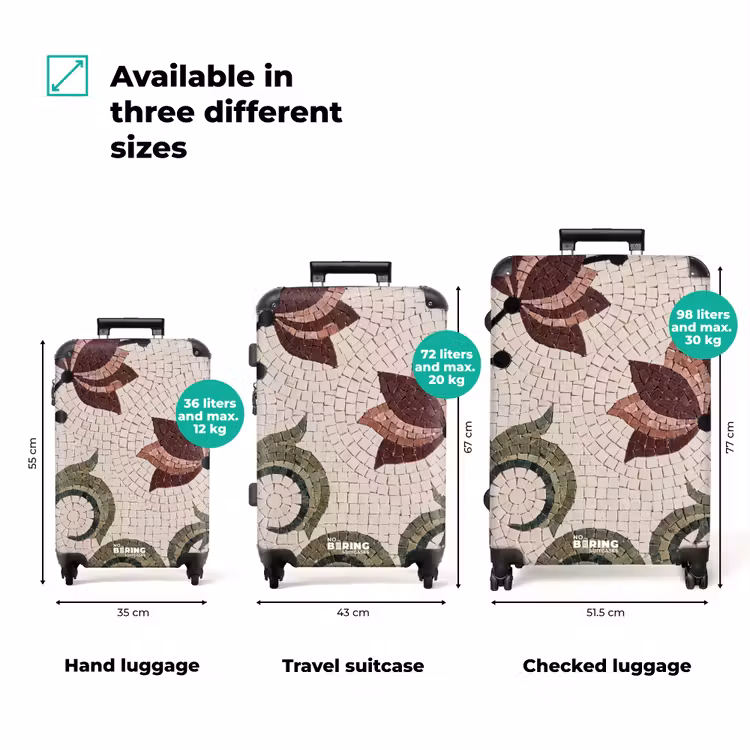 Suitcase - Flowers - Mosaic - Pattern - Abstract - Green — 3