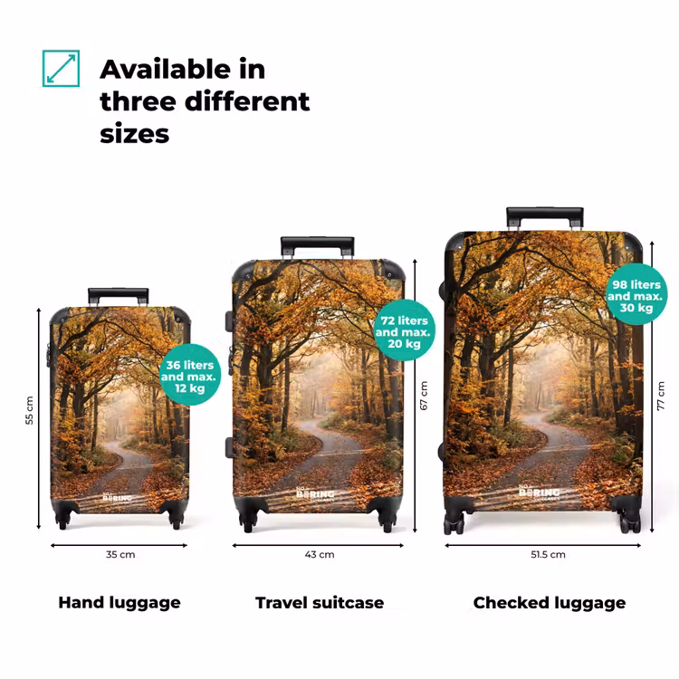 Suitcase - Forest Path - Autumn Forest - Leaves - Orange - Nostalgic — 3