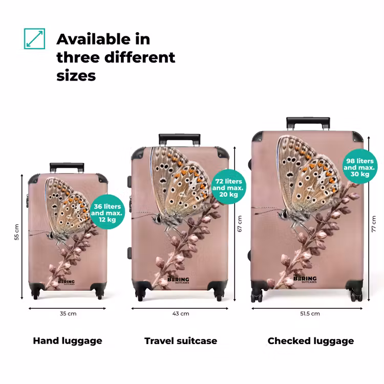 Suitcase - Lavender - Butterfly - Purple — 1