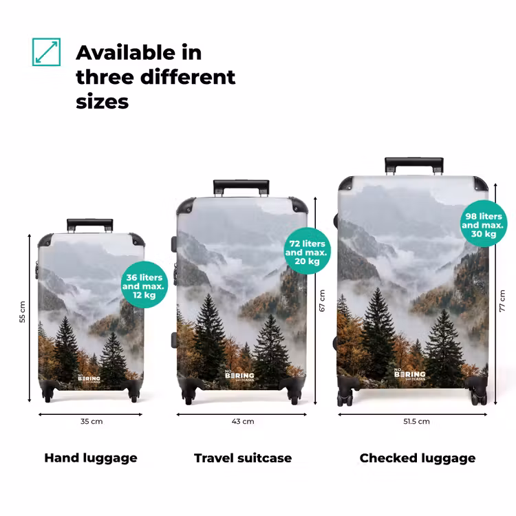 Suitcase - Mountains - Valley - Fog - Fall - Nature — 3