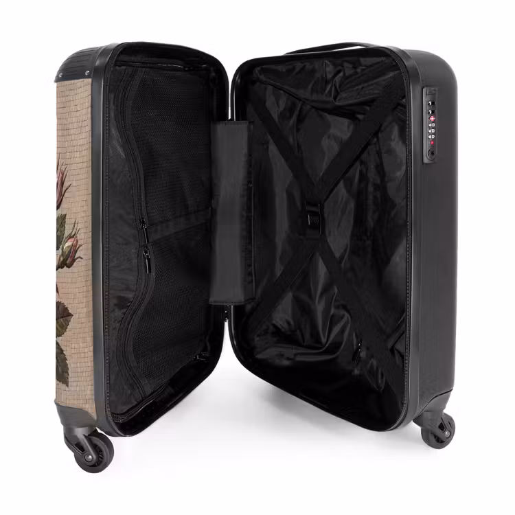 Suitcase - Rose - Mosaic - Flowers - Classic - Beige — 5
