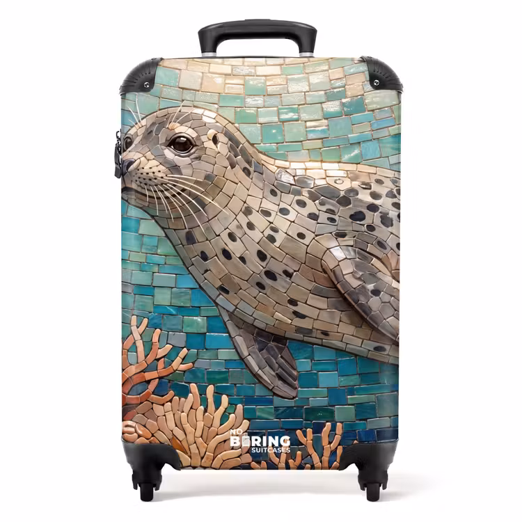Suitcase - Seal - Mosaic - Underwater - Animals - Blue — 1