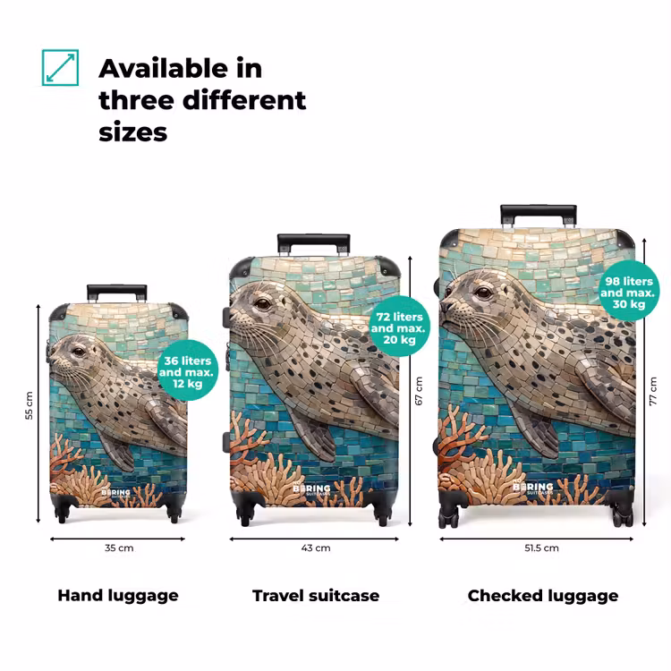 Suitcase - Seal - Mosaic - Underwater - Animals - Blue — 3