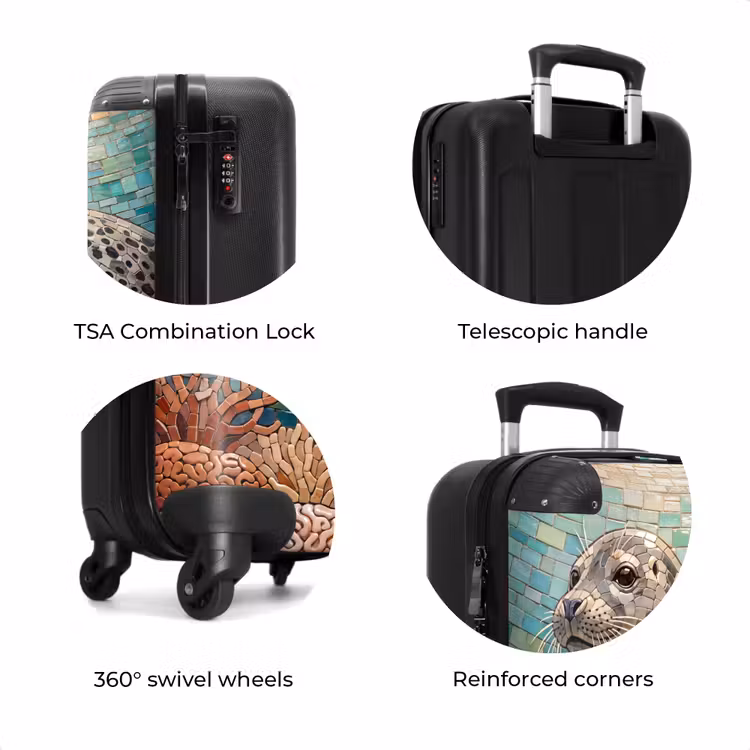 Suitcase - Seal - Mosaic - Underwater - Animals - Blue — 8