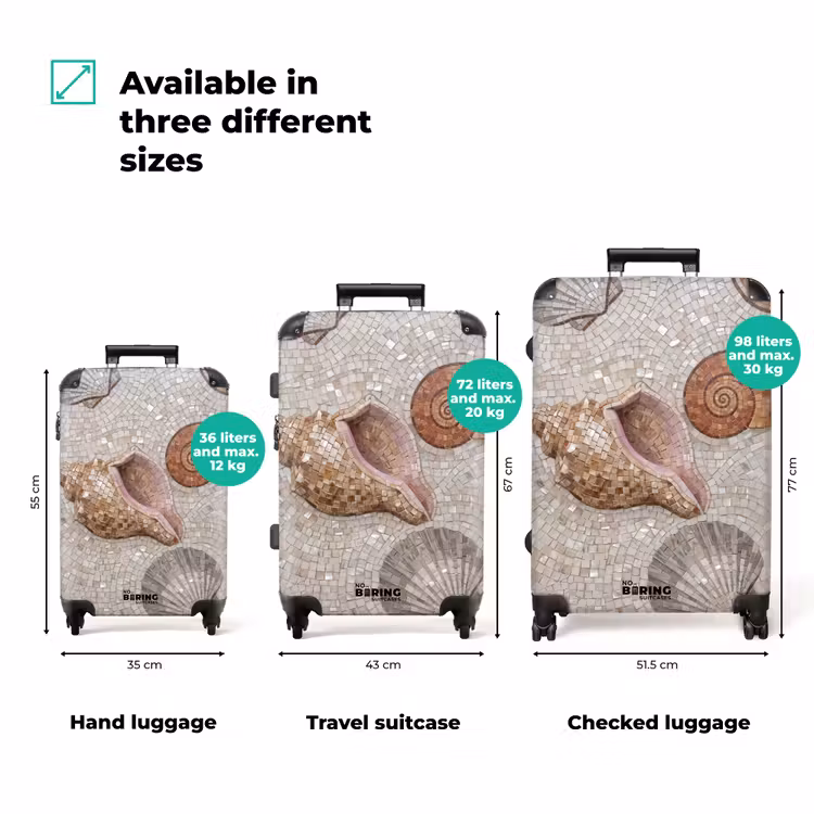 Suitcase - Shell - Mosaic - Sea - Beige - Modern — 3
