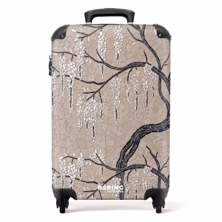 Suitcase - Tree - Flowers - Mosaic - Art - White — 1