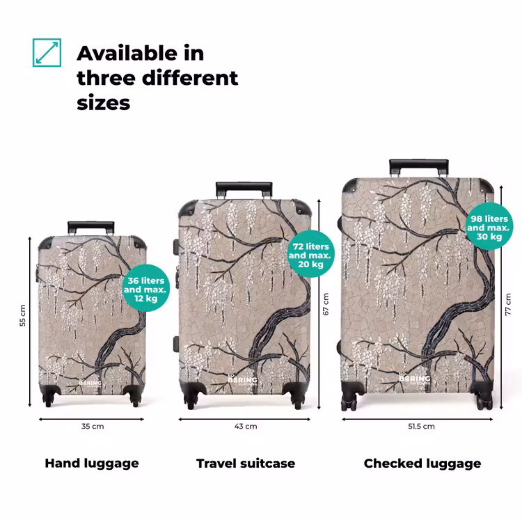 Suitcase - Tree - Flowers - Mosaic - Art - White — 3