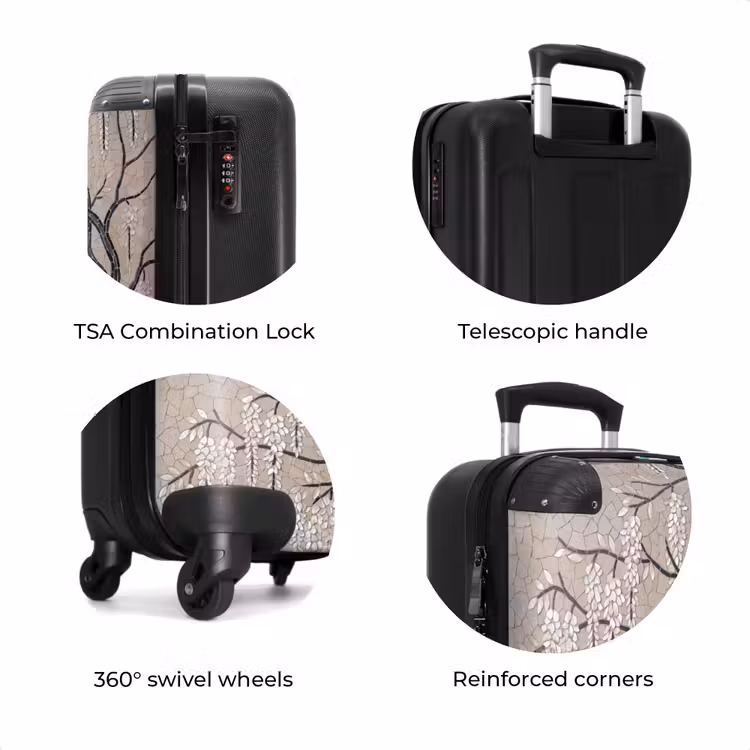 Suitcase - Tree - Flowers - Mosaic - Art - White — 8