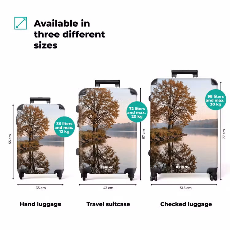 Suitcase - Trees - Reflection - Water - Sunrise - Serene — 3