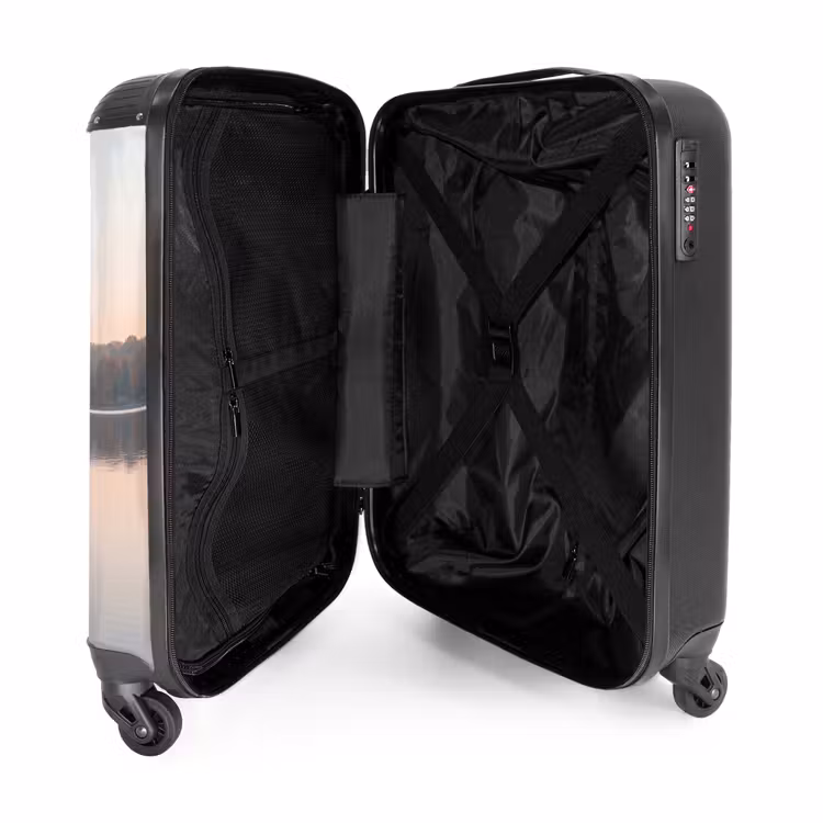 Suitcase - Trees - Reflection - Water - Sunrise - Serene — 5
