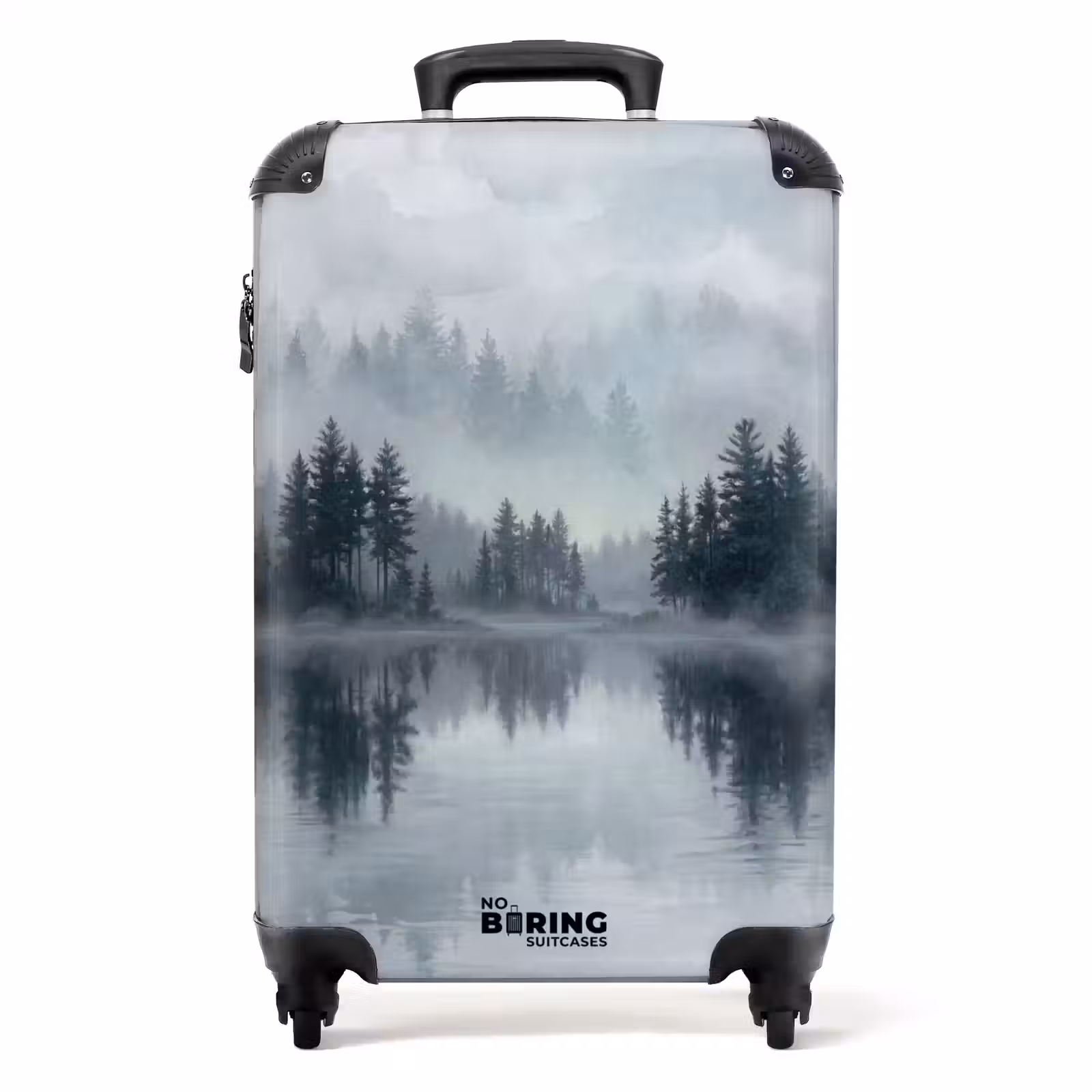 Suitcase - Forest - Lake - Fog - Nature - Gray — 1