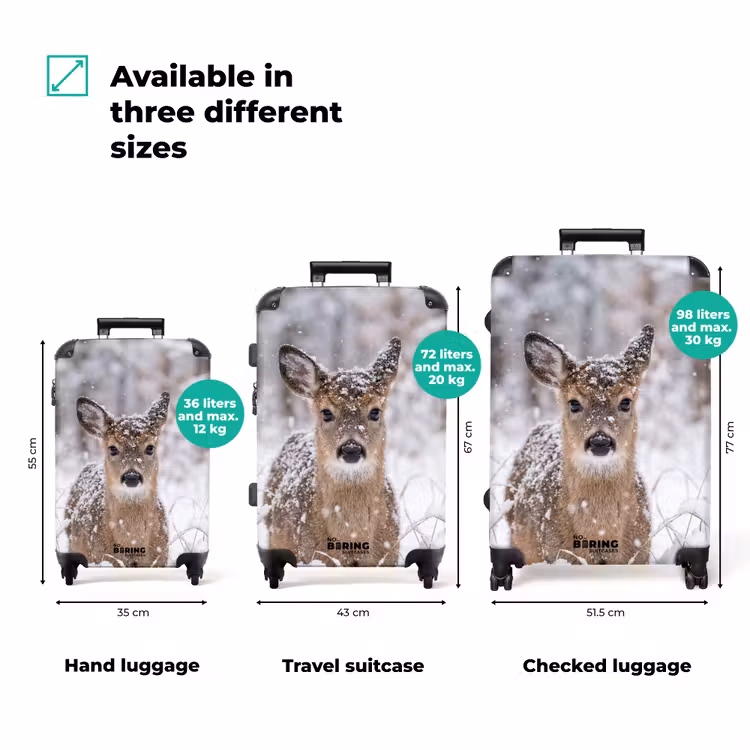 Suitcase - Deer - Snow - Forest - Animals - Endearing — 3