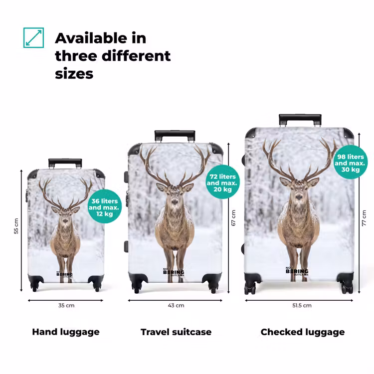 Suitcase - Deer - Winter - Forest - Nature - White — 3
