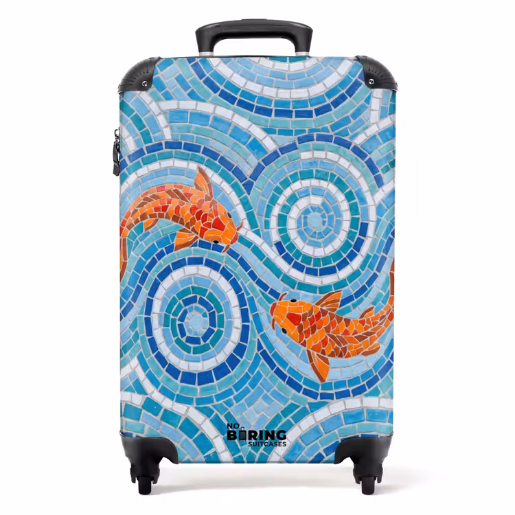 Suitcase - Fish - Mosaic - Water - Decorative - Blue — 1