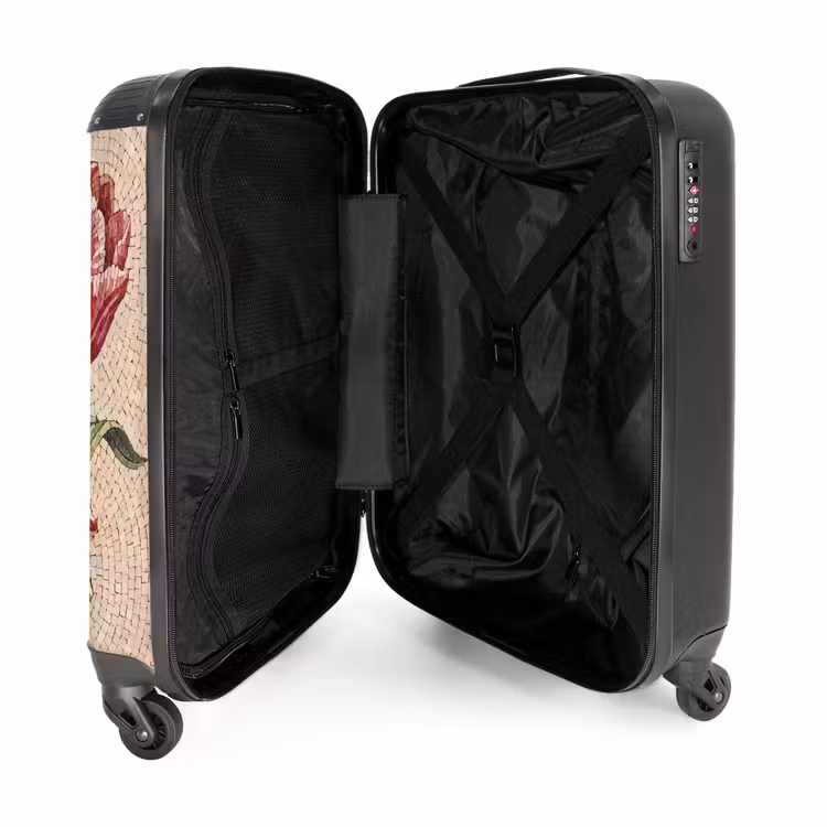Suitcase - Flowers - Mosaic - Red - Green - Art — 5