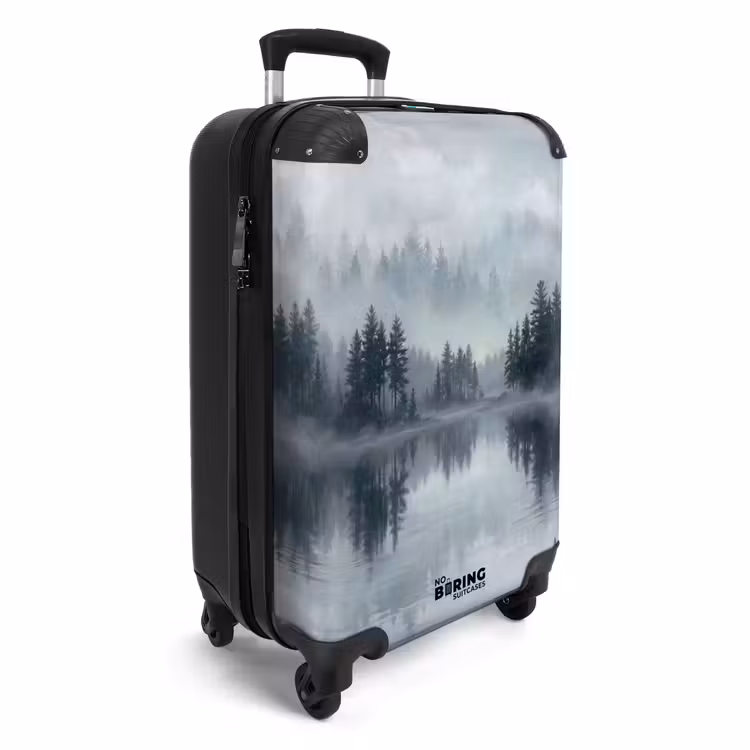 Suitcase - Forest - Lake - Fog - Nature - Gray — 2