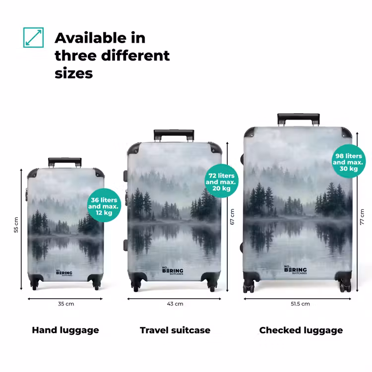 Suitcase - Forest - Lake - Fog - Nature - Gray — 3