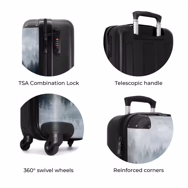 Suitcase - Forest - Lake - Fog - Nature - Gray — 8