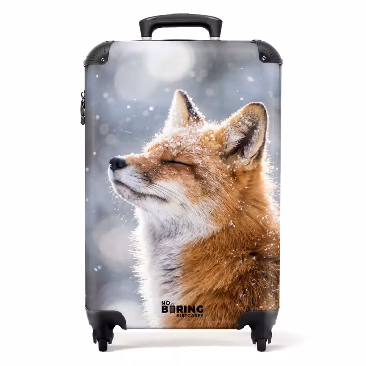 Suitcase - Fox - Snowfall - Portrait - Winter - Atmospheric — 1