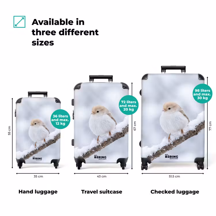 Suitcase - Little Bird - Snow - Branch - Winter - Soft — 3