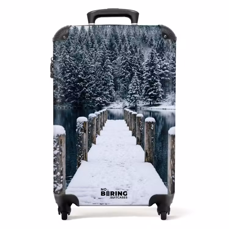 Suitcase - Pier - Lake - Snow - Mountains - Soothing — 1